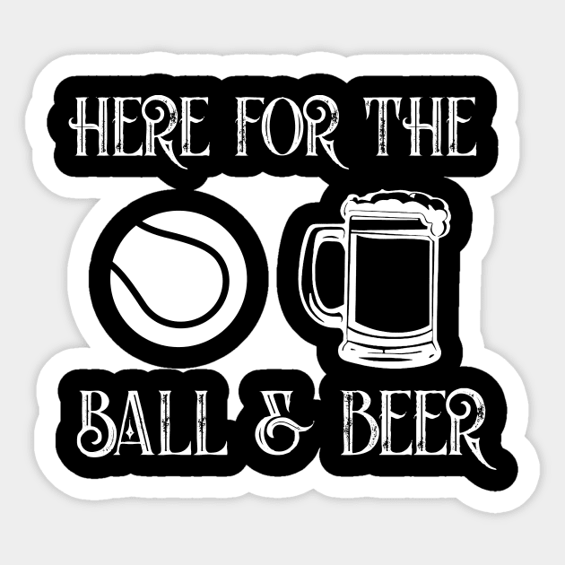 Balls & beer funny tennis alley sport drinking Sticker by MarrinerAlex